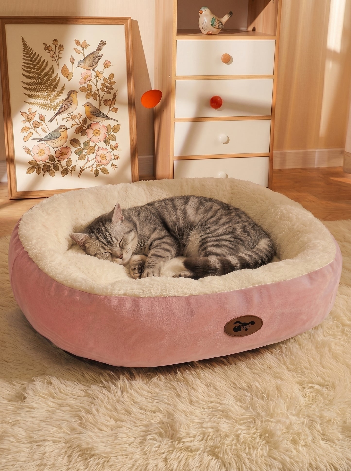 Plush Oval Pet Bed — Machine Washable Cushion for Dogs & Cats (All Sizes Available)