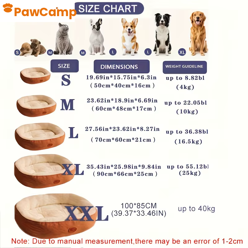 Plush Oval Pet Bed — Machine Washable Cushion for Dogs & Cats (All Sizes Available)